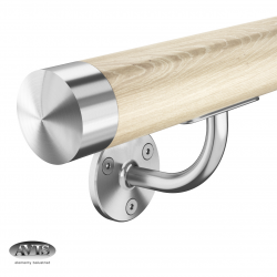 Poręcz Ø42,0 mm, wsporniki model S112, drewno dębowe + lakier bezbarwny